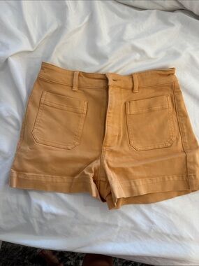 Everlane High-Waist Shorts in Mustard